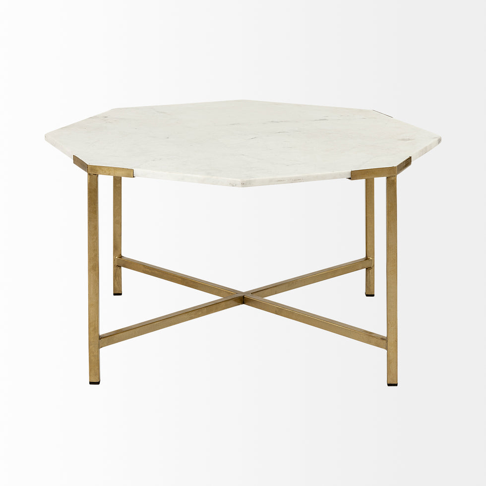 Mercana - Vincent Coffee Table in Gold, Stone