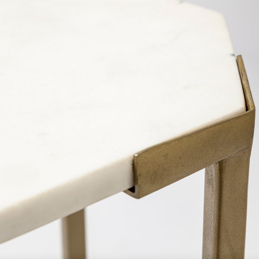 Mercana - Vincent Coffee Table in Gold, Stone