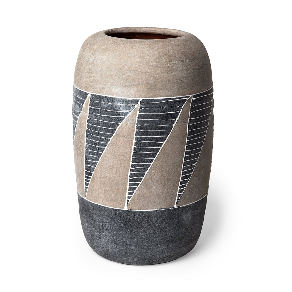 Mercana - Cove Vase in Brown/Gray/White, Ceramic