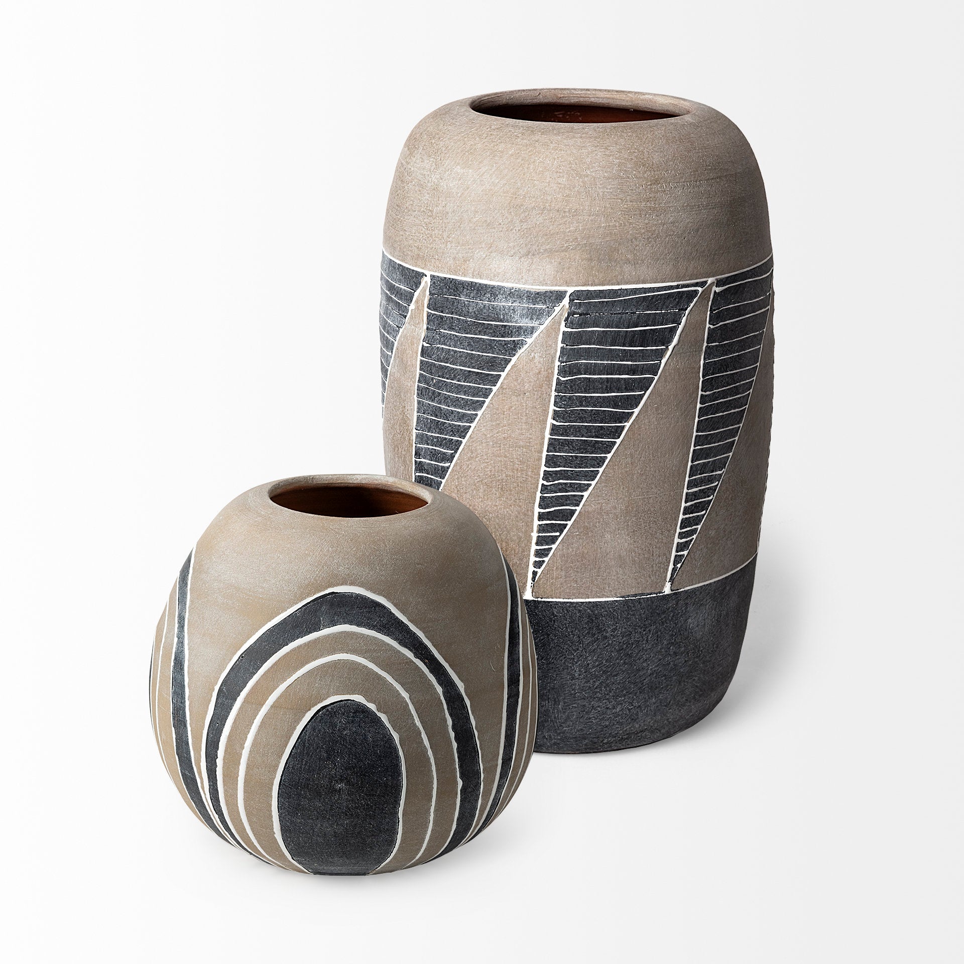 Mercana - Cove Vase in Brown/Gray/White, Ceramic