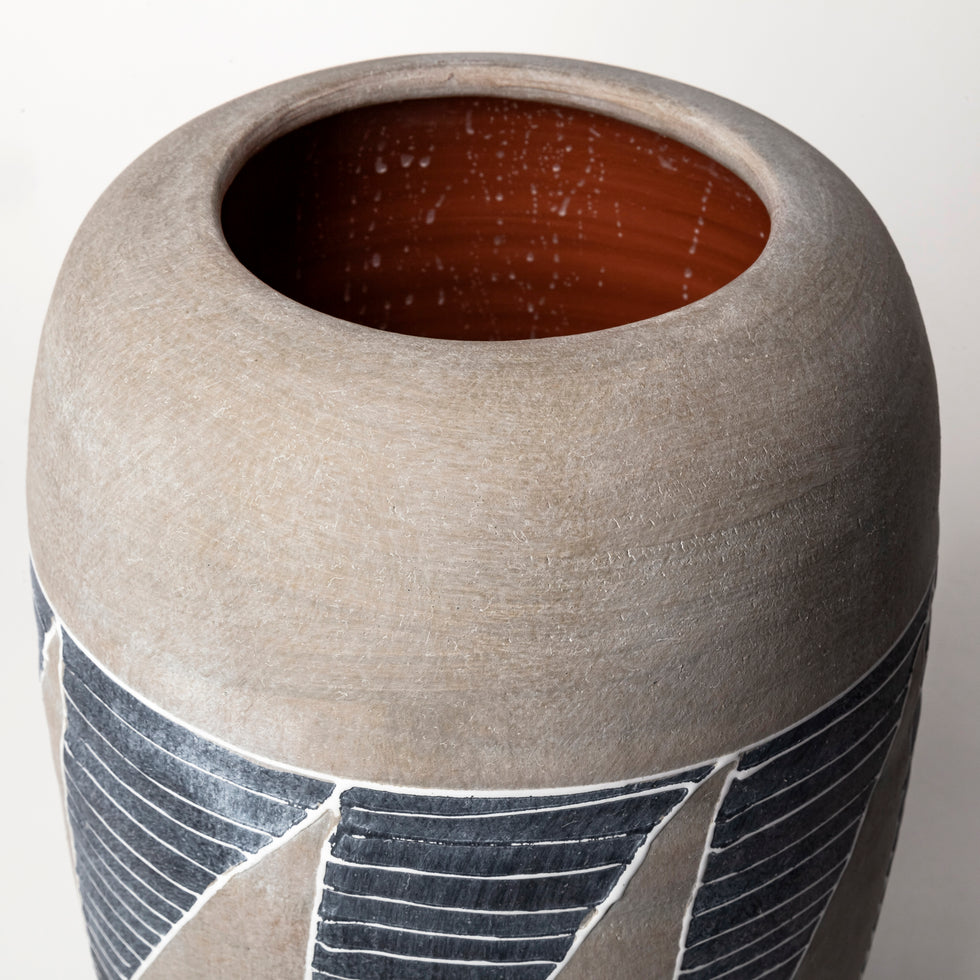 Mercana - Cove Vase in Brown/Gray/White, Ceramic