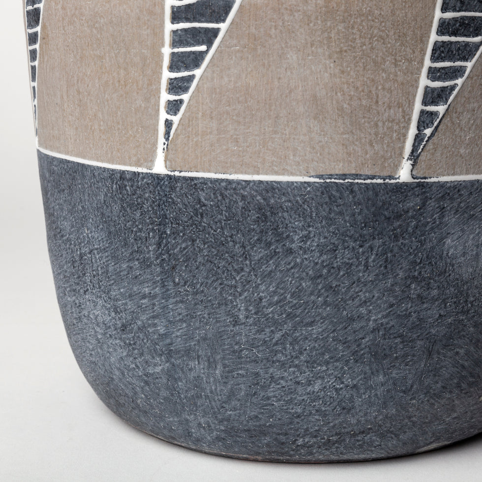 Mercana - Cove Vase in Brown/Gray/White, Ceramic