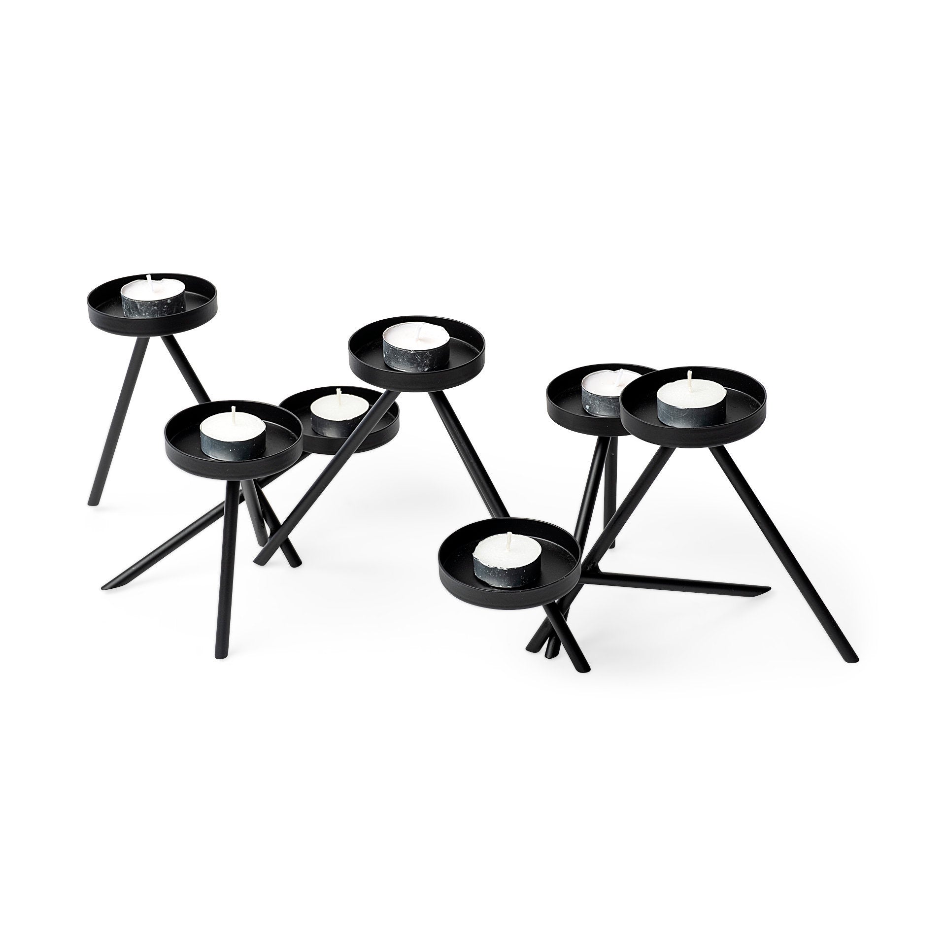 Mercana - Meira Candle Holder in Black, Metal