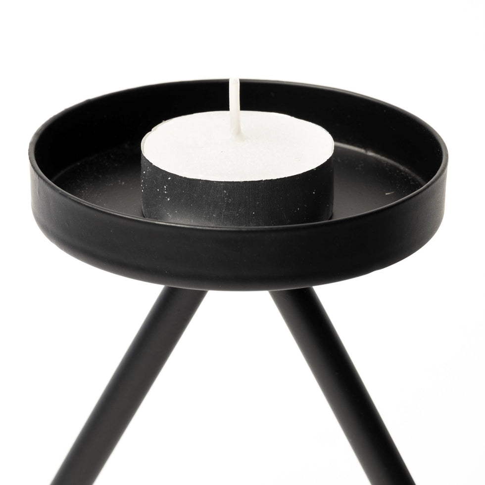 Mercana - Meira Candle Holder in Black, Metal