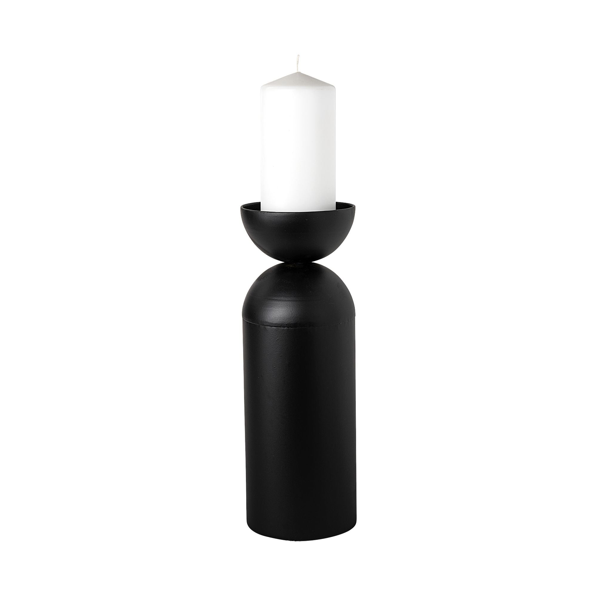 Mercana - Alex Black Metal Cylindrical Table Candle Holder