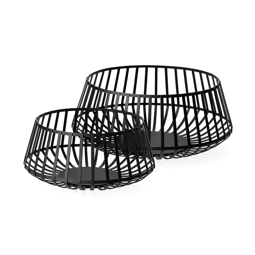 Mercana - Emilio Black Metal Slated Bowls (Set of 2)