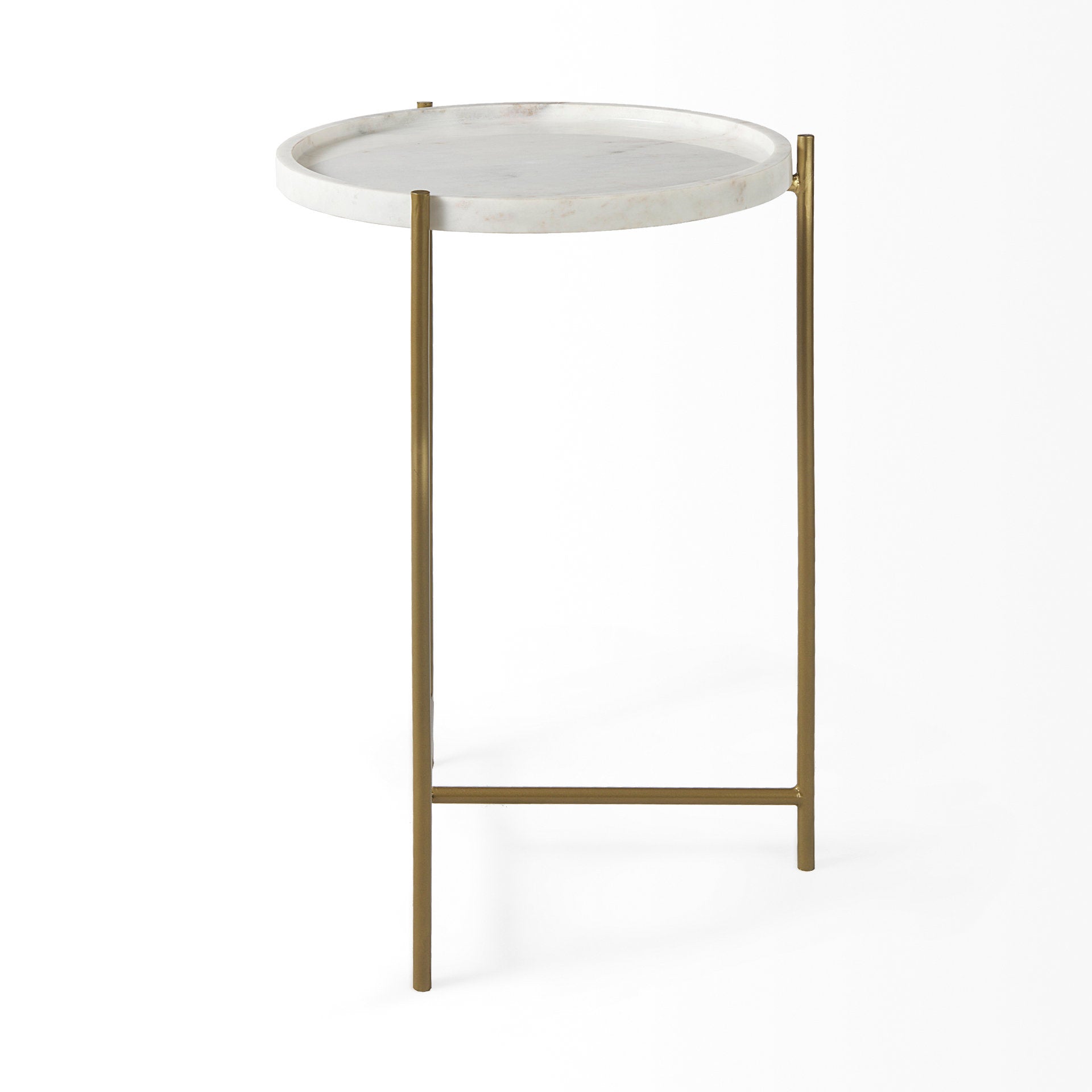 Mercana - Stella Accent Table in White, Marble