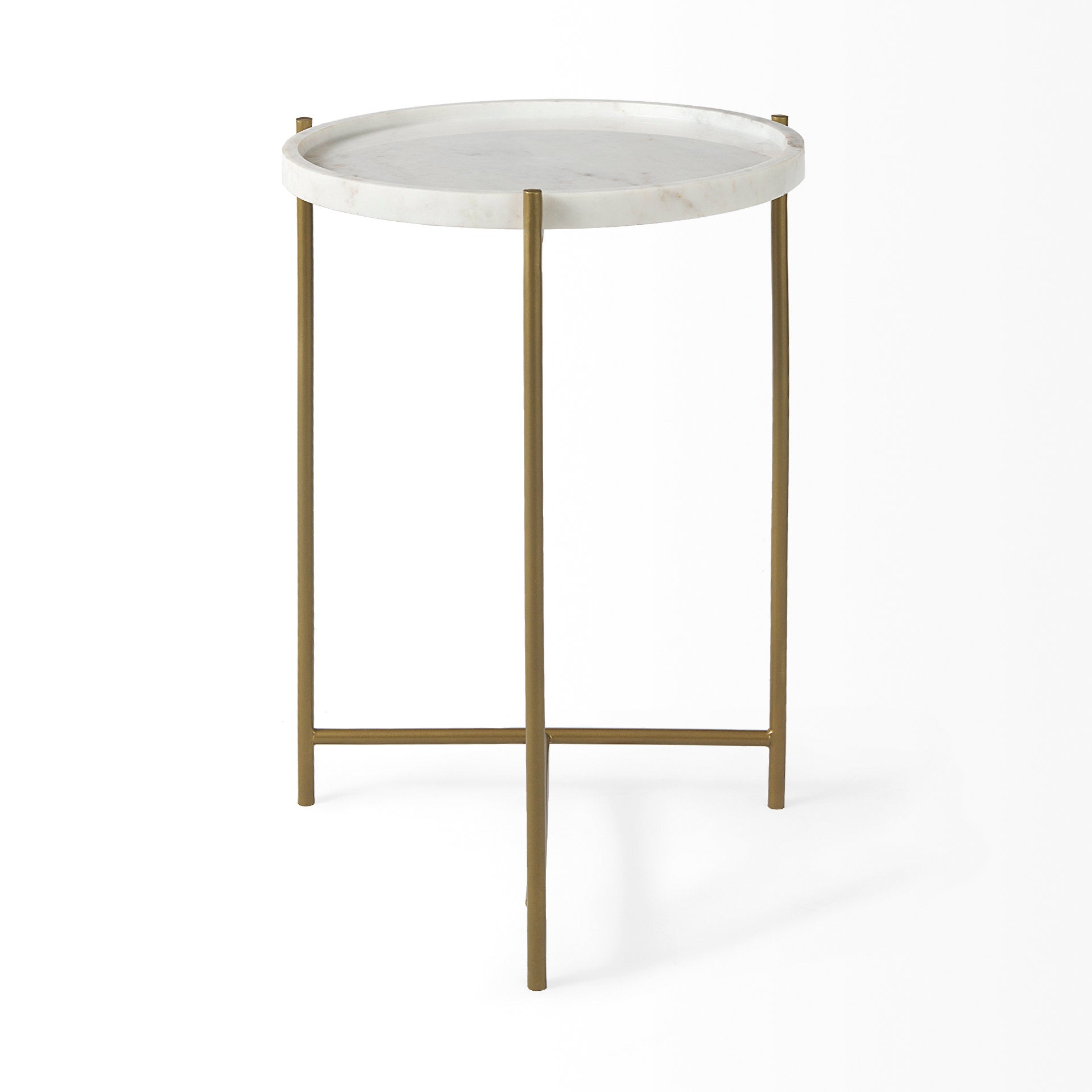 Mercana - Stella Accent Table in White, Marble