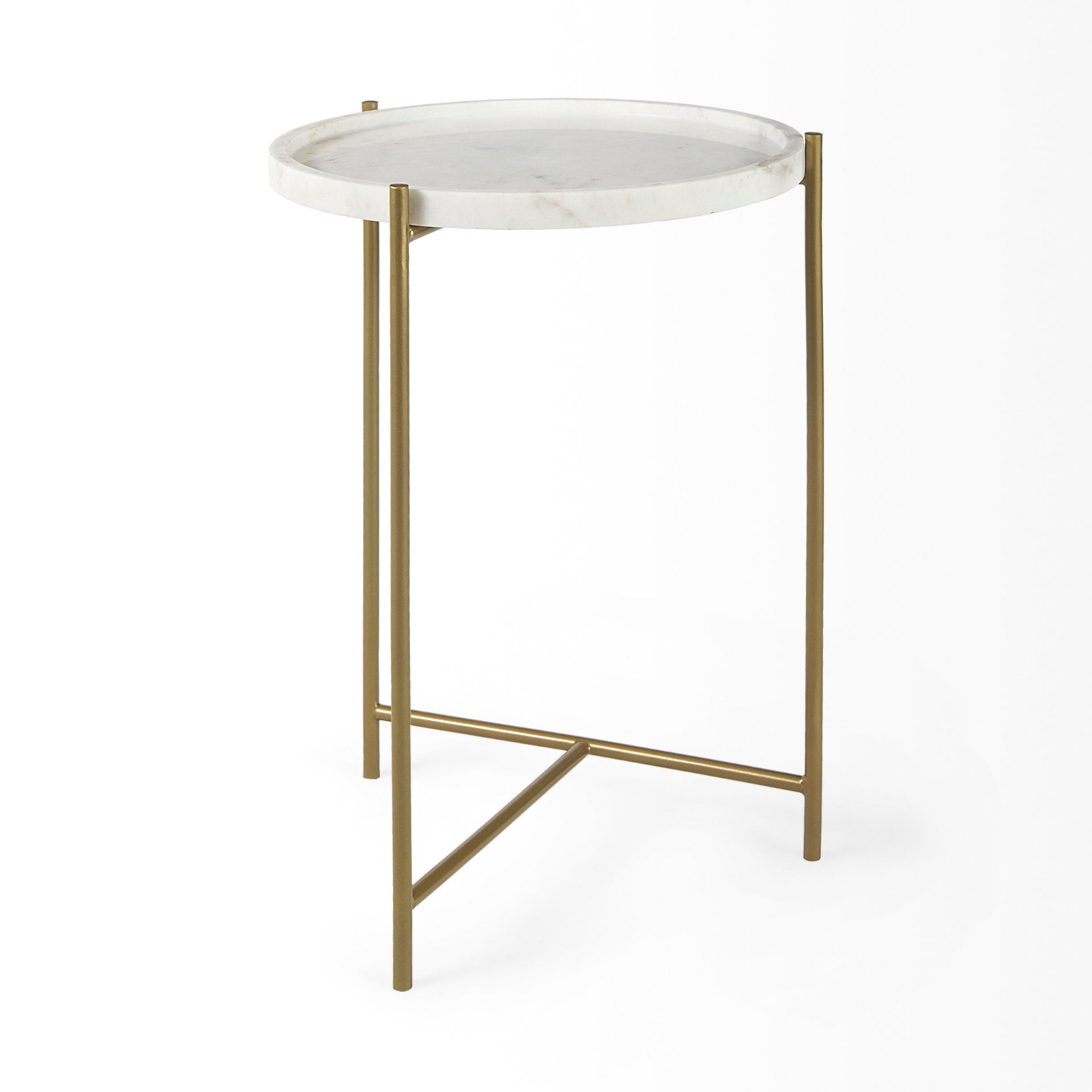 Mercana - Stella Accent Table in White, Marble
