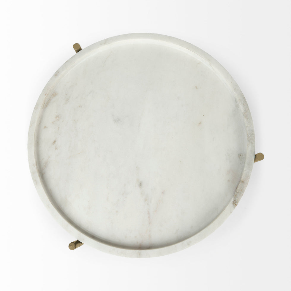 Mercana - Stella Accent Table in White, Marble