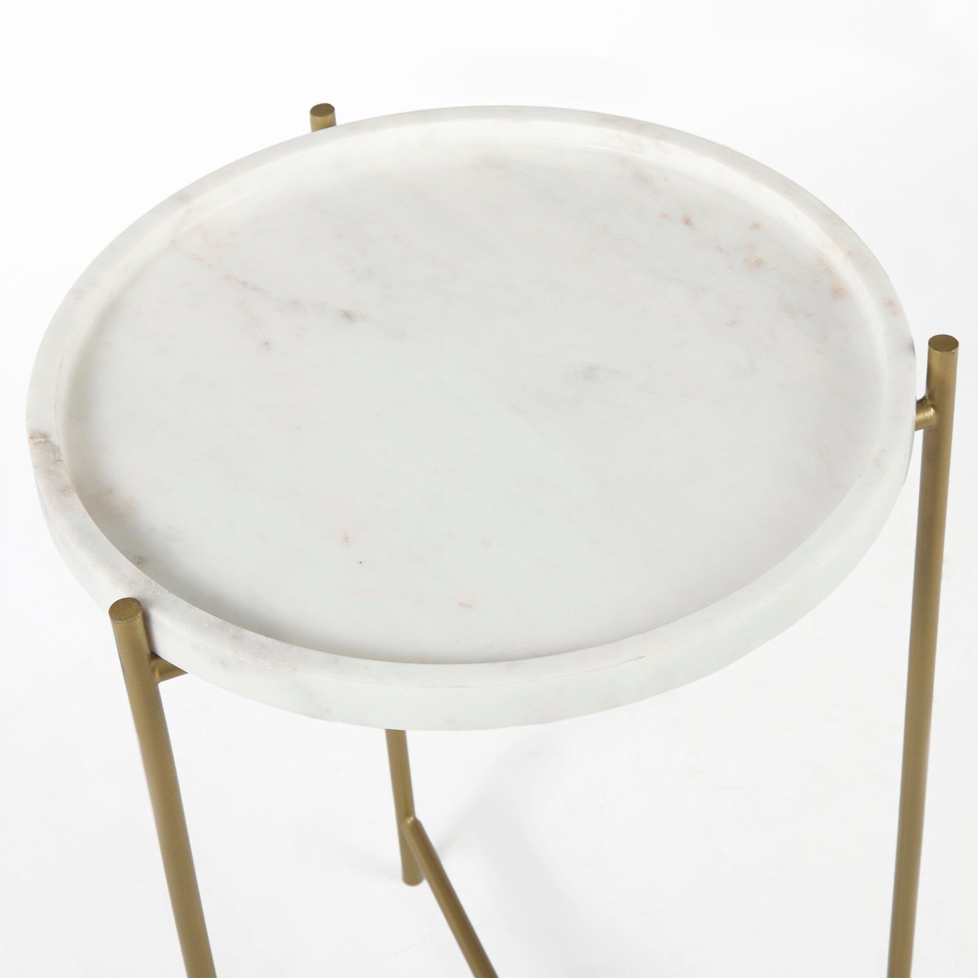 Mercana - Stella Accent Table in White, Marble