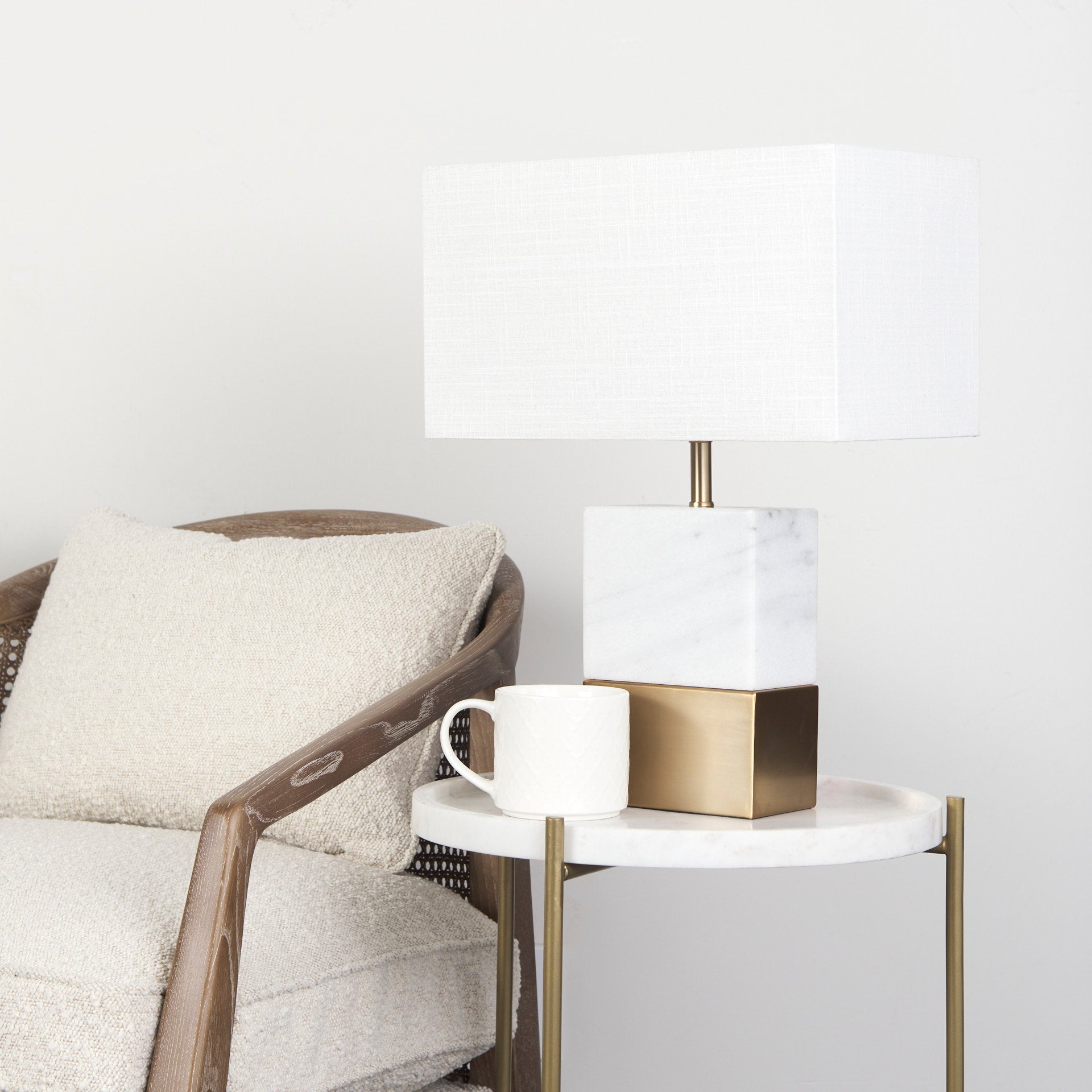 Mercana - Stella Accent Table in White, Marble