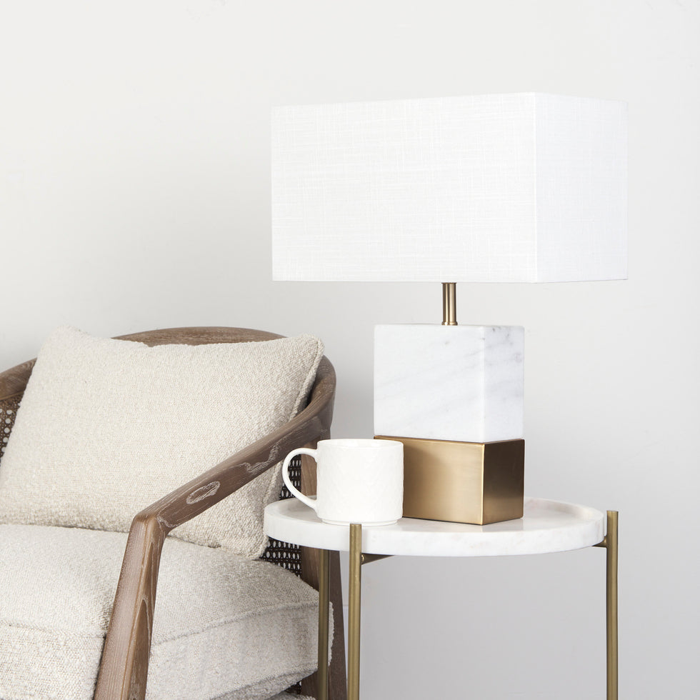 Mercana - Stella Accent Table in White, Marble