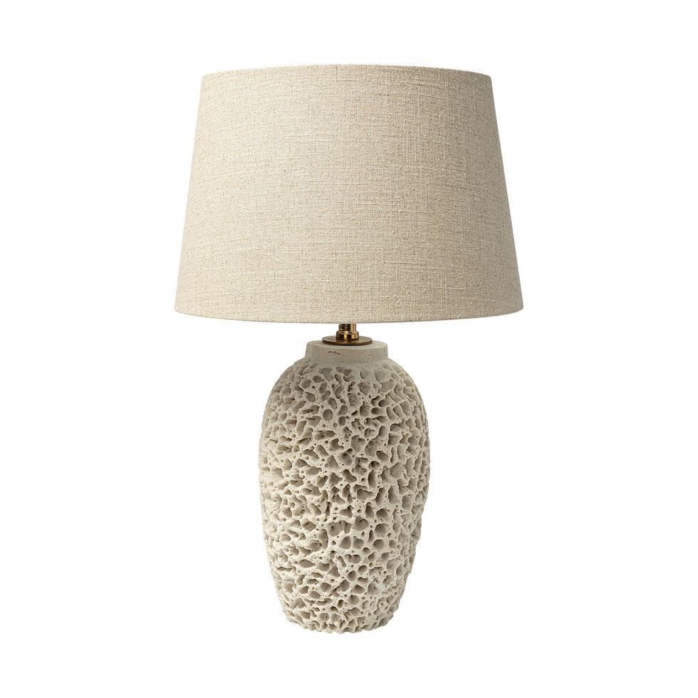 Mercana - Mariam (26"H) Beige Coral-Inspired Base Table Lamp