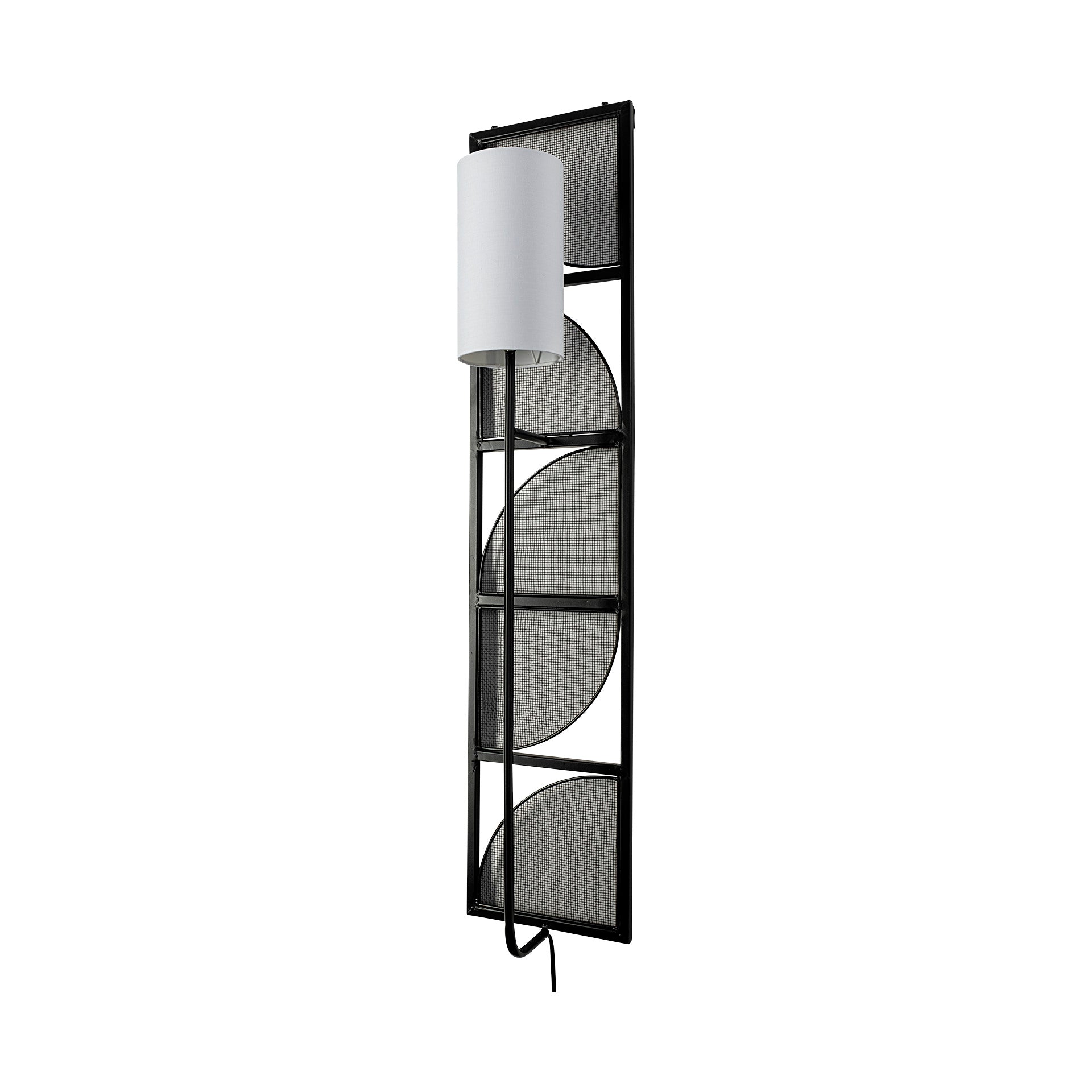 Mercana - Navin Wall Sconce in Black/White, Fabric