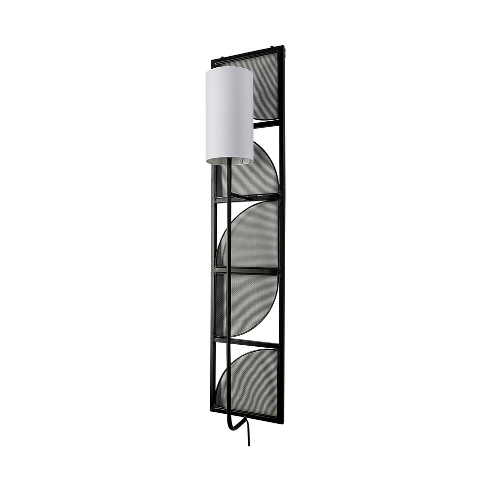 Mercana - Navin Wall Sconce in Black/White, Fabric