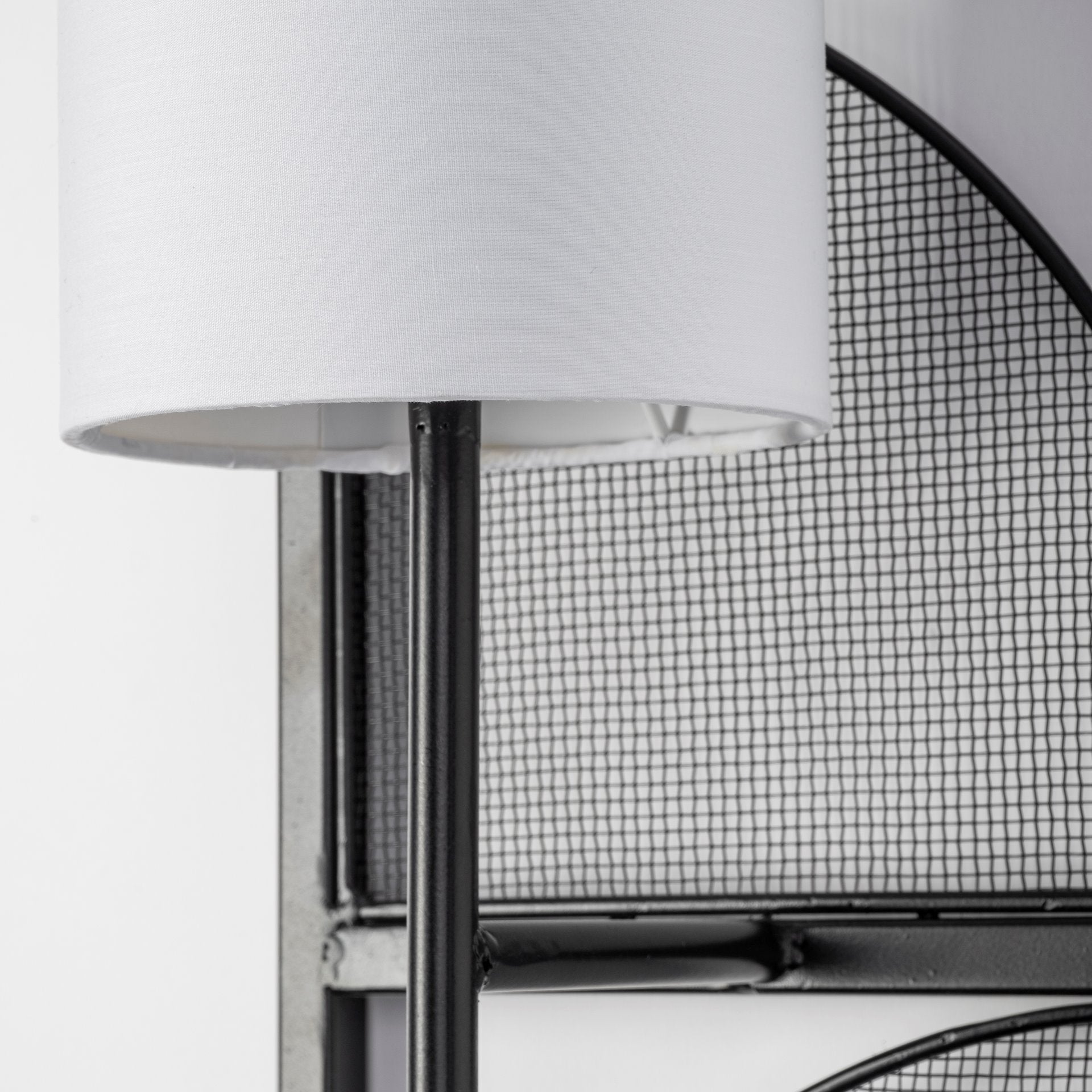 Mercana - Navin Wall Sconce in Black/White, Fabric