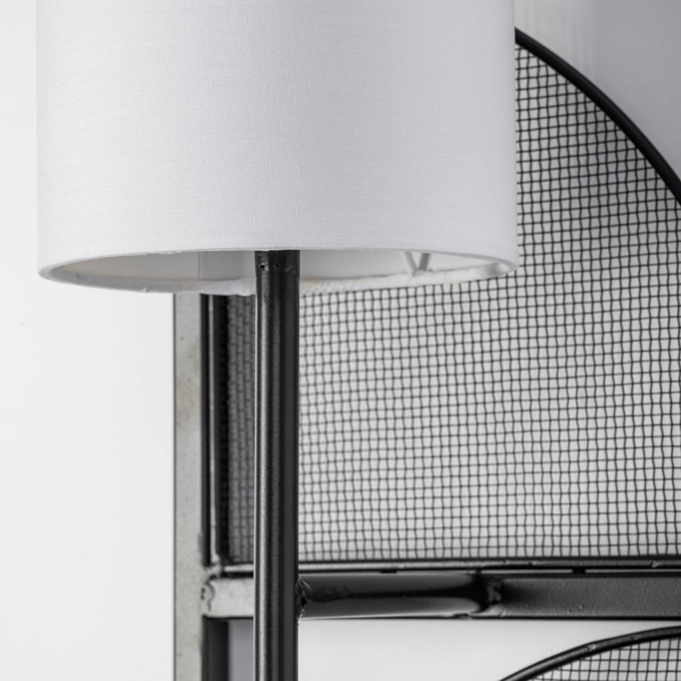 Mercana - Navin Wall Sconce in Black/White, Fabric