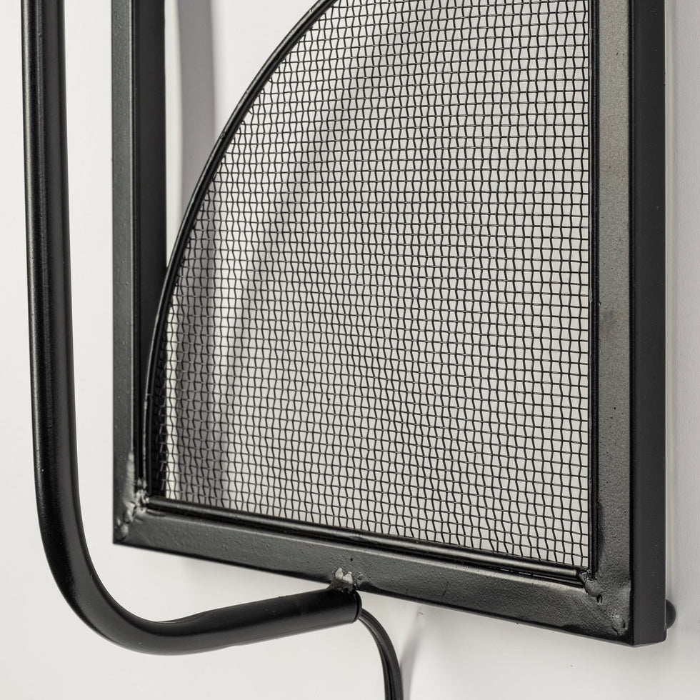 Mercana - Navin Wall Sconce in Black/White, Fabric