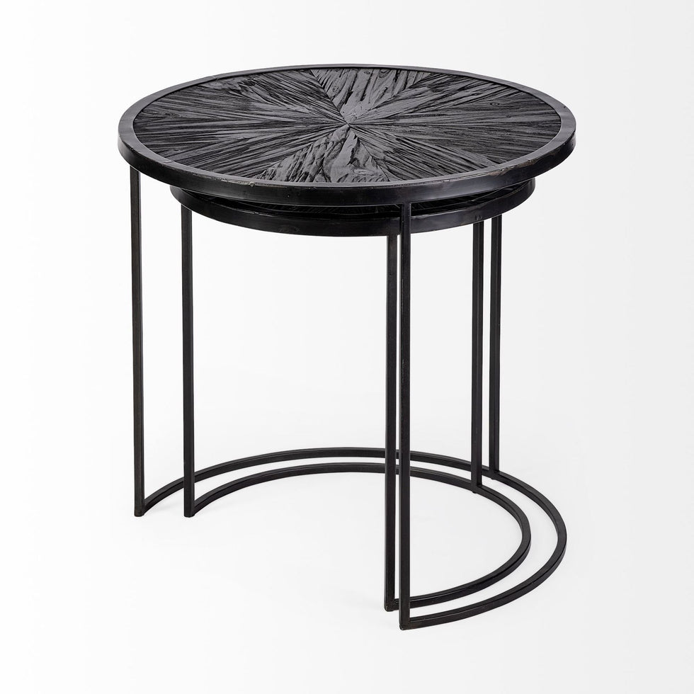 Mercana Chakra Accent Table (Set of 2) - Dark Brown, Wood