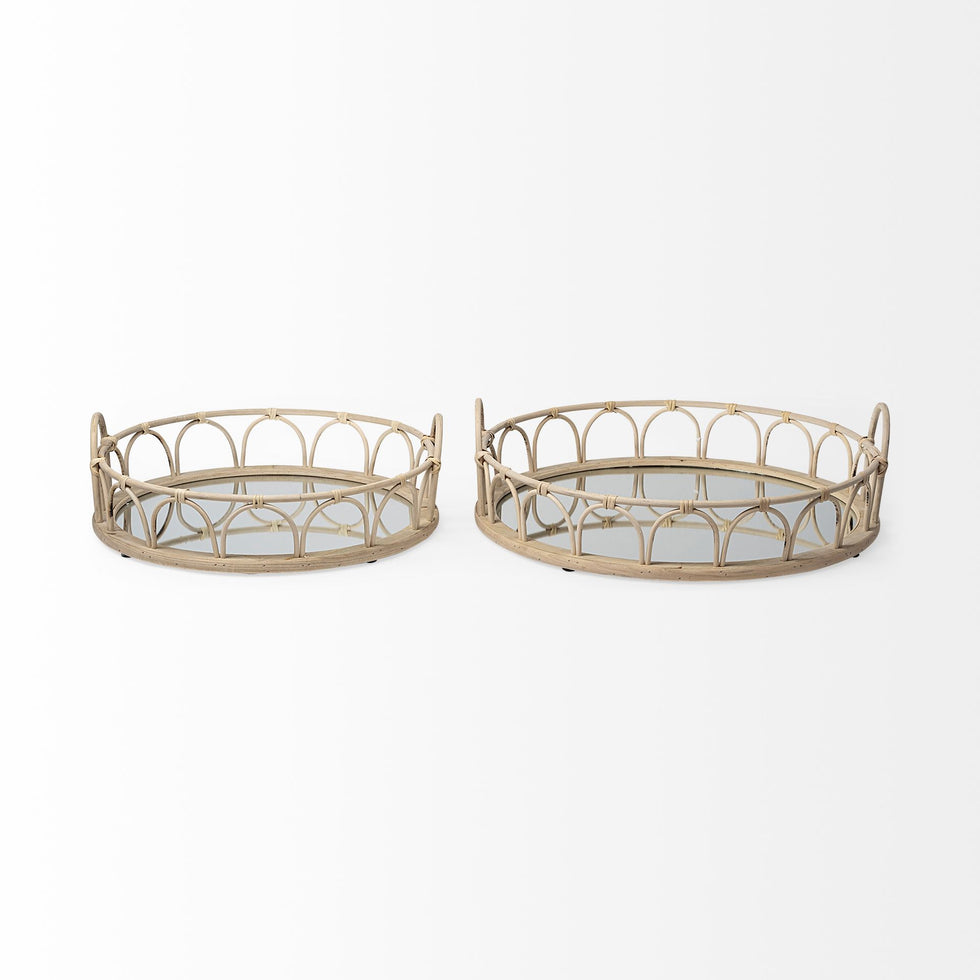 Mercana - Leona Tray in Brown, Wicker