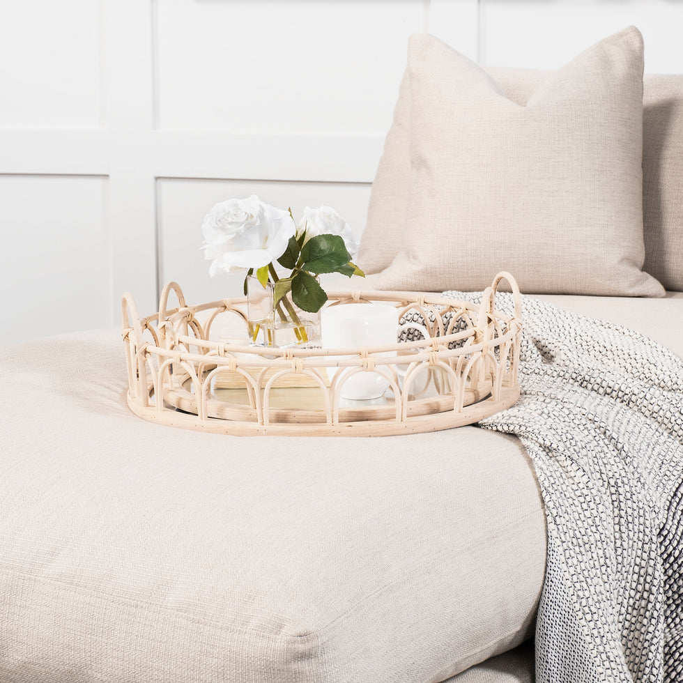 Mercana - Leona Tray in Brown, Wicker