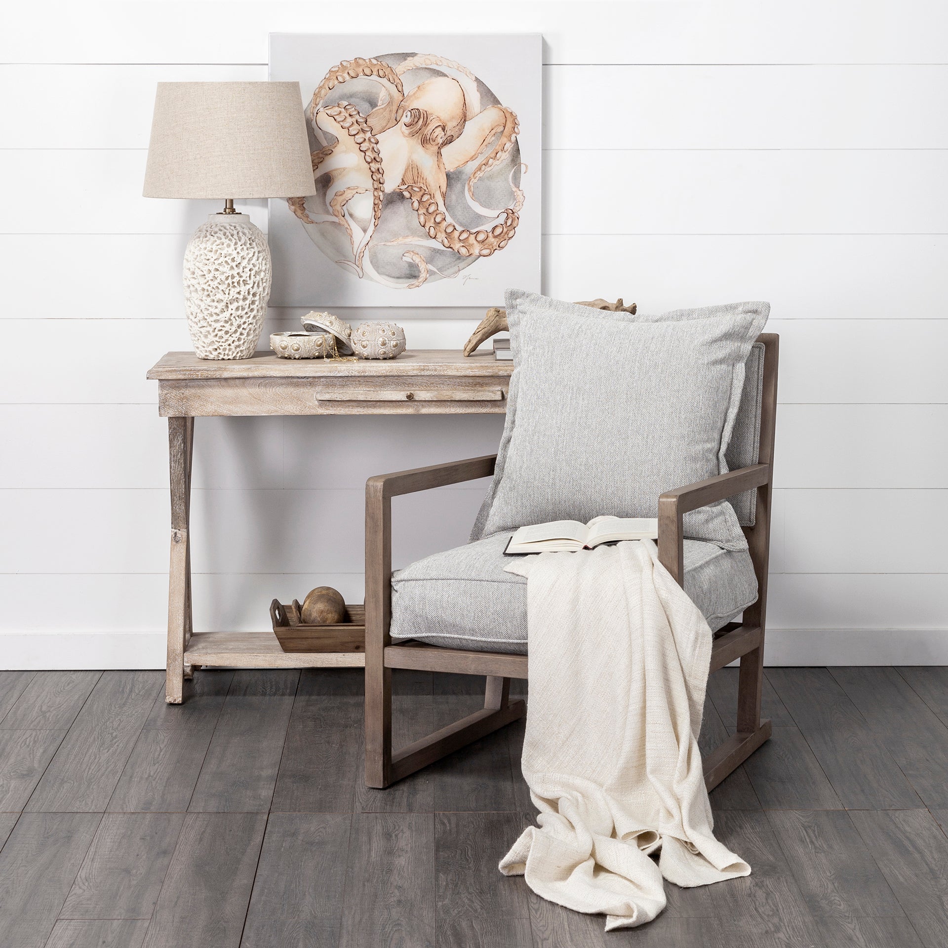 Mercana - Sherlock Accent Chair in Brown/Gray, Wood