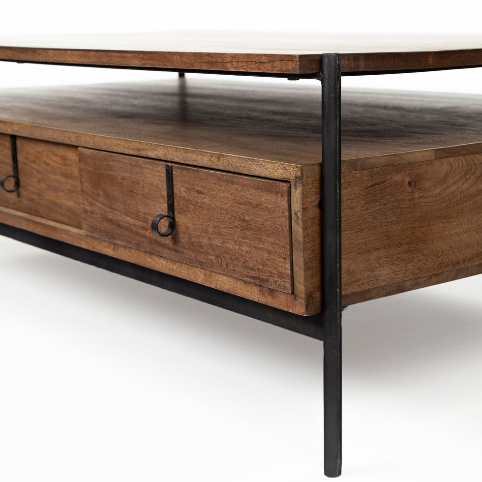 Mercana - Glenn Coffee Table in Brown, Solid Wood