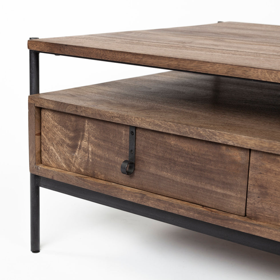 Mercana - Glenn Coffee Table in Brown, Solid Wood