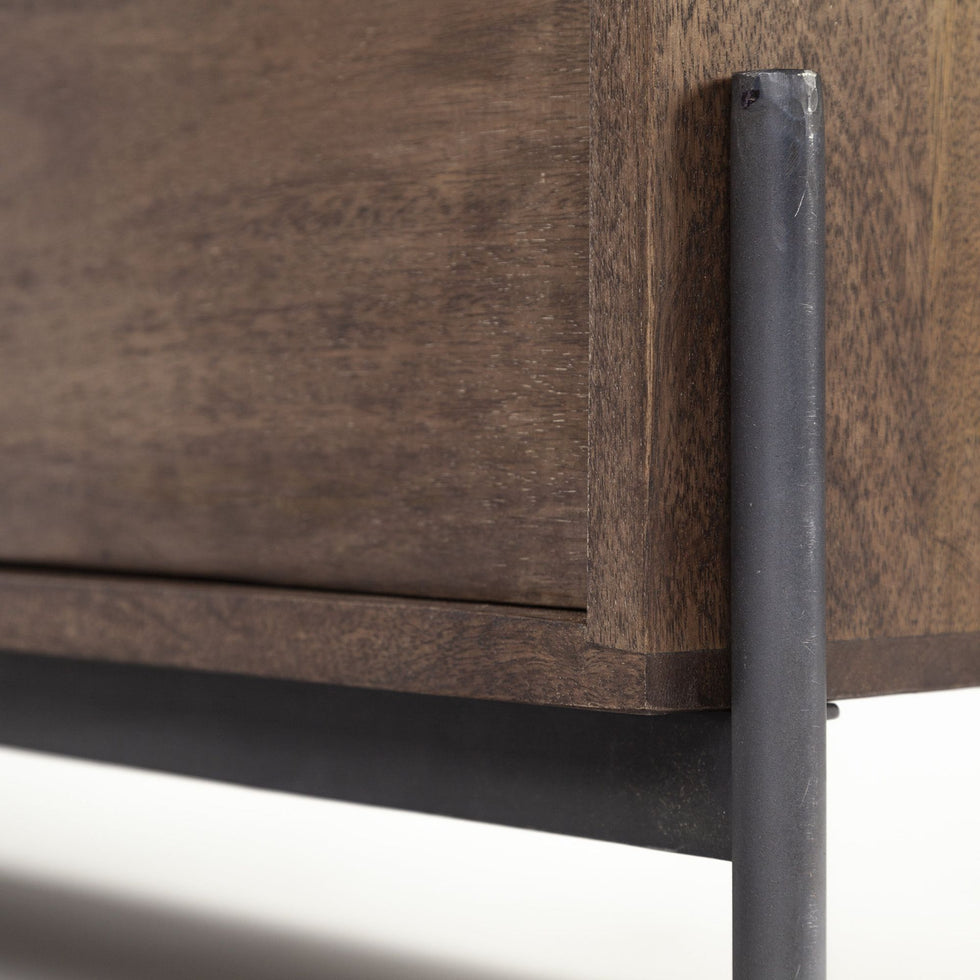 Mercana - Glenn Media Console in Dark Brown, Wood/Iron