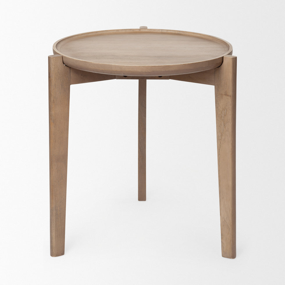 Mercana - Cleaver Accent Table in Brown, Solid Wood