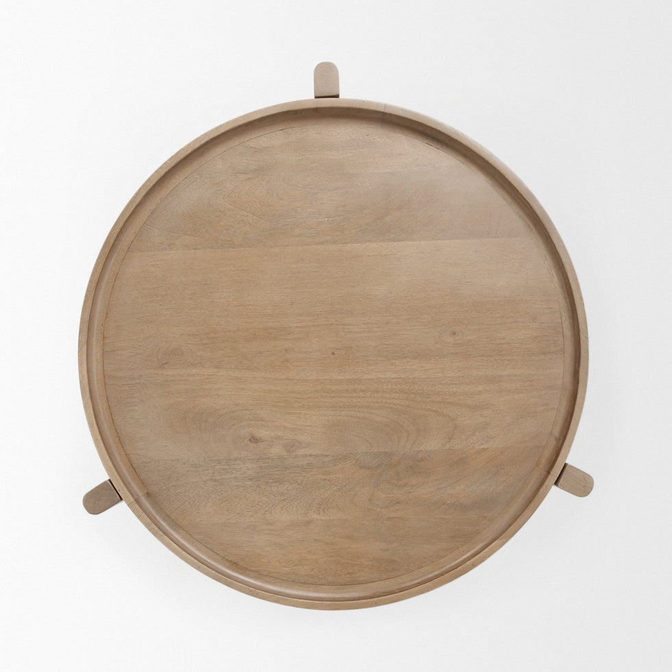 Mercana - Cleaver Accent Table in Brown, Solid Wood