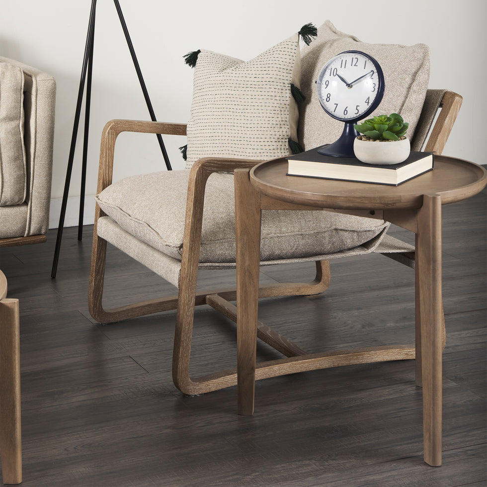 Mercana - Cleaver Accent Table in Brown, Solid Wood