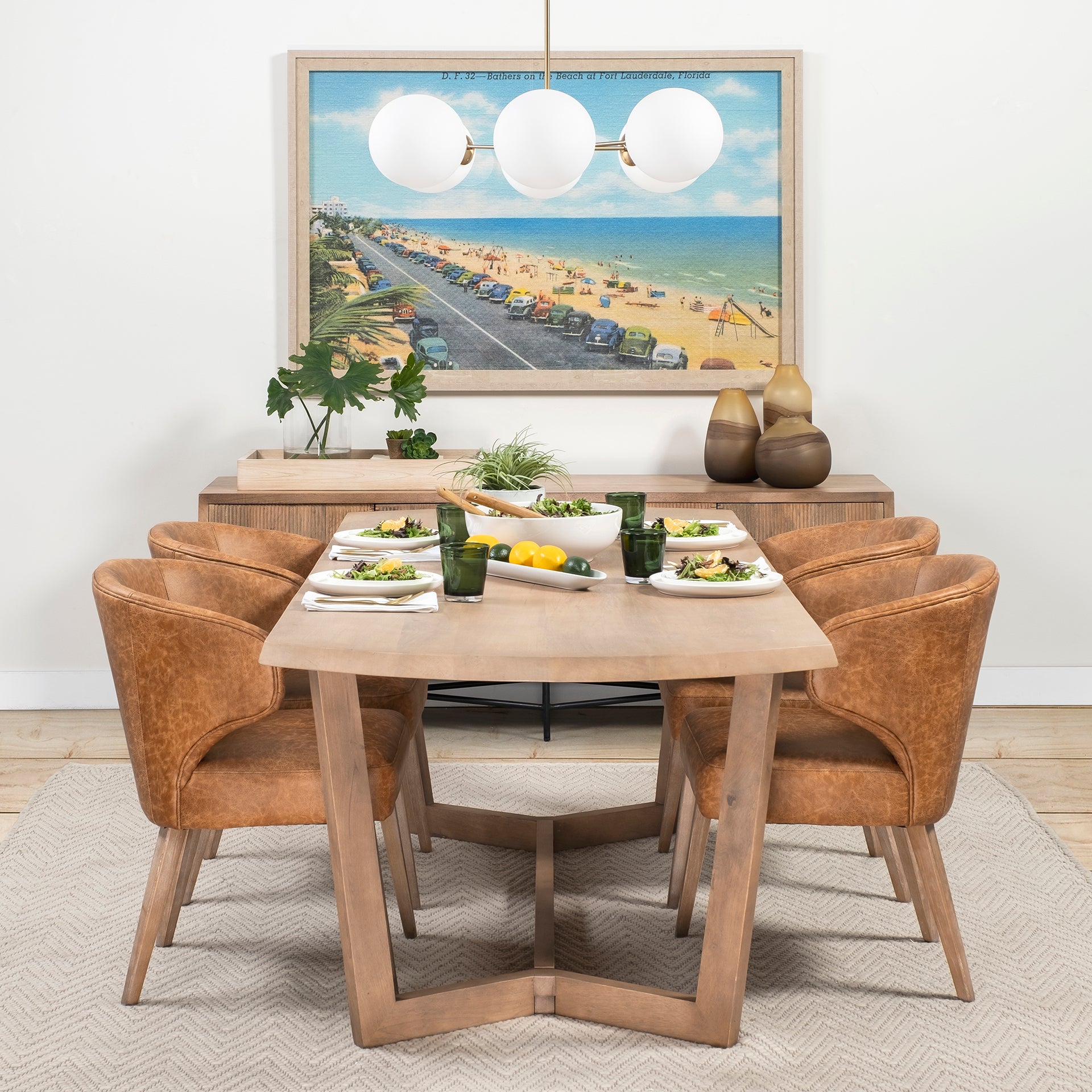 Mercana - Denver Dining Table in Brown, Solid Wood