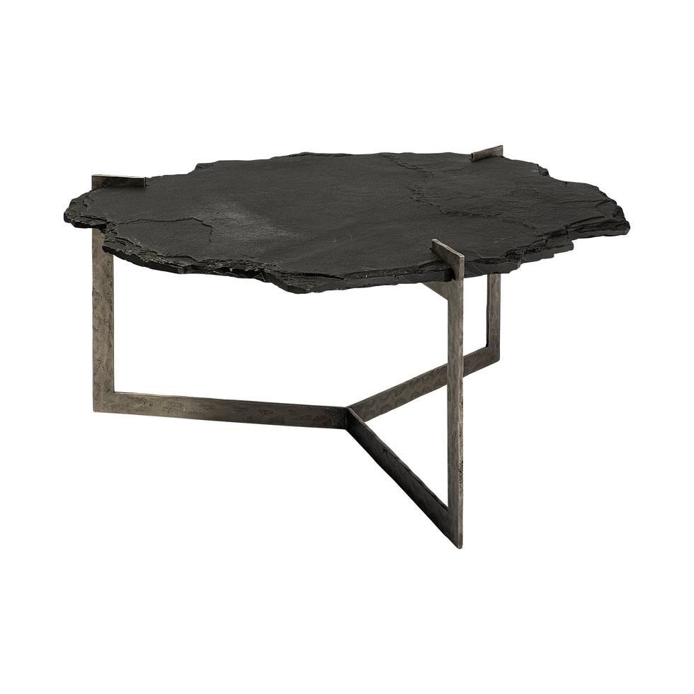 Mercana - Shale Coffee Table in Black/Gold, Stone