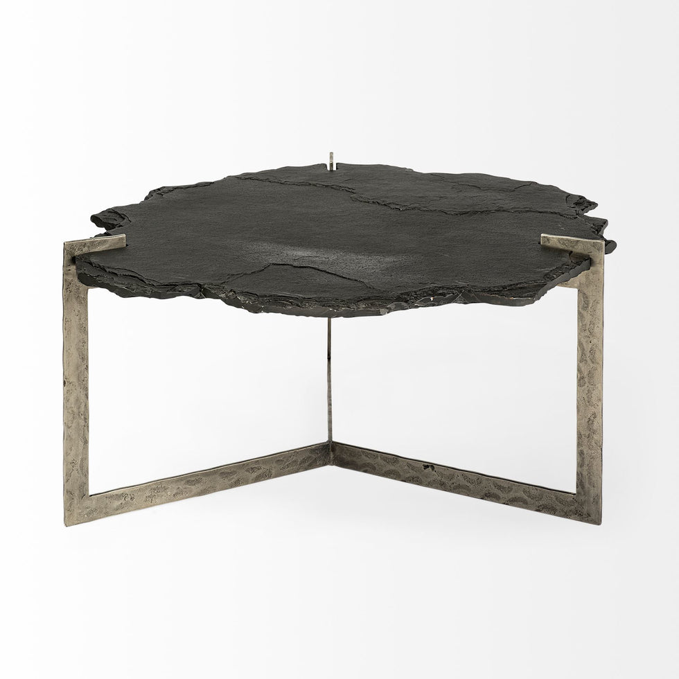 Mercana - Shale Coffee Table in Black/Gold, Stone
