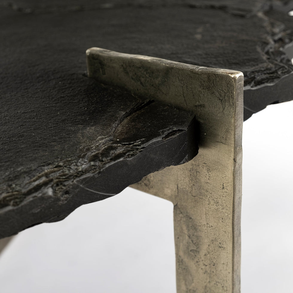 Mercana - Shale Coffee Table in Black/Gold, Stone