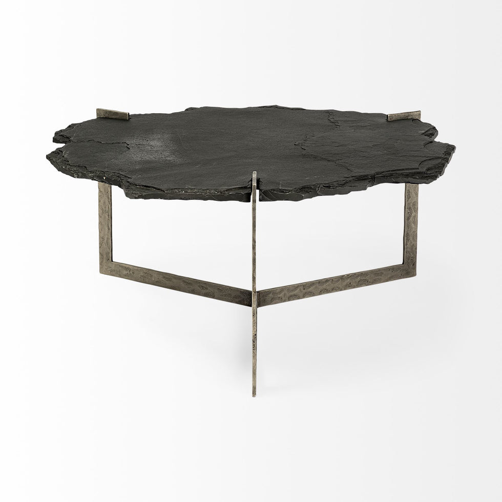 Mercana - Shale Coffee Table in Black/Gold, Stone