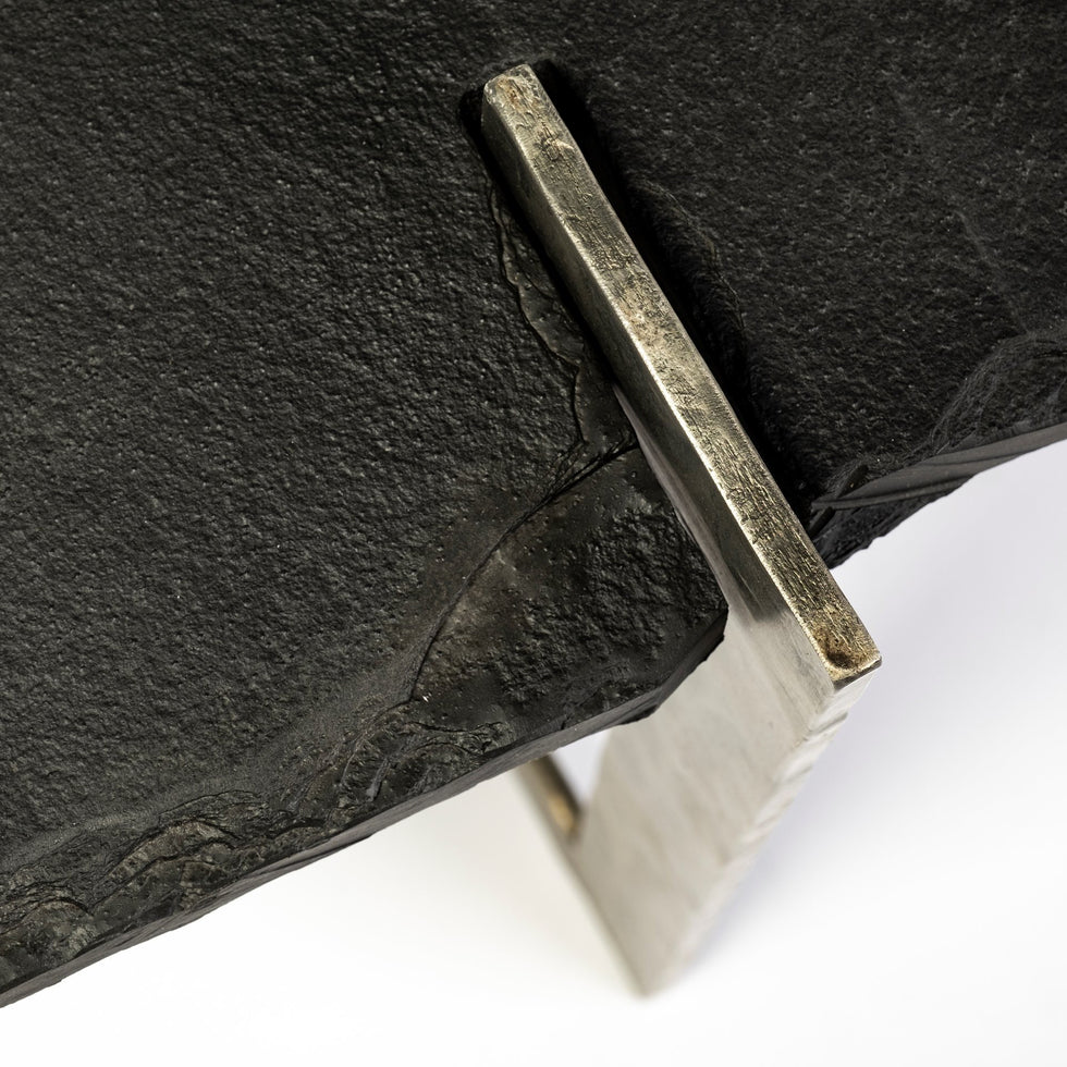 Mercana - Shale Coffee Table in Black/Gold, Stone