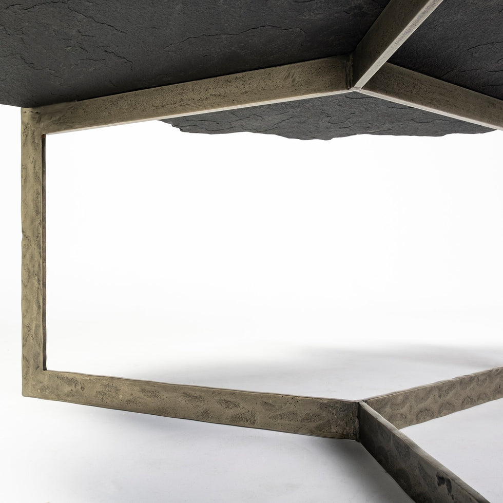 Mercana - Shale Coffee Table in Black/Gold, Stone