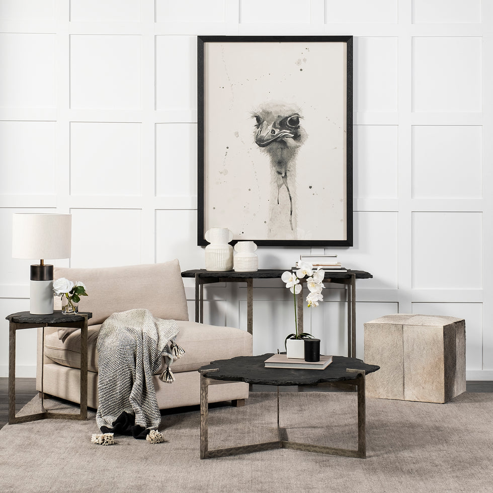 Mercana - Shale Coffee Table in Black/Gold, Stone