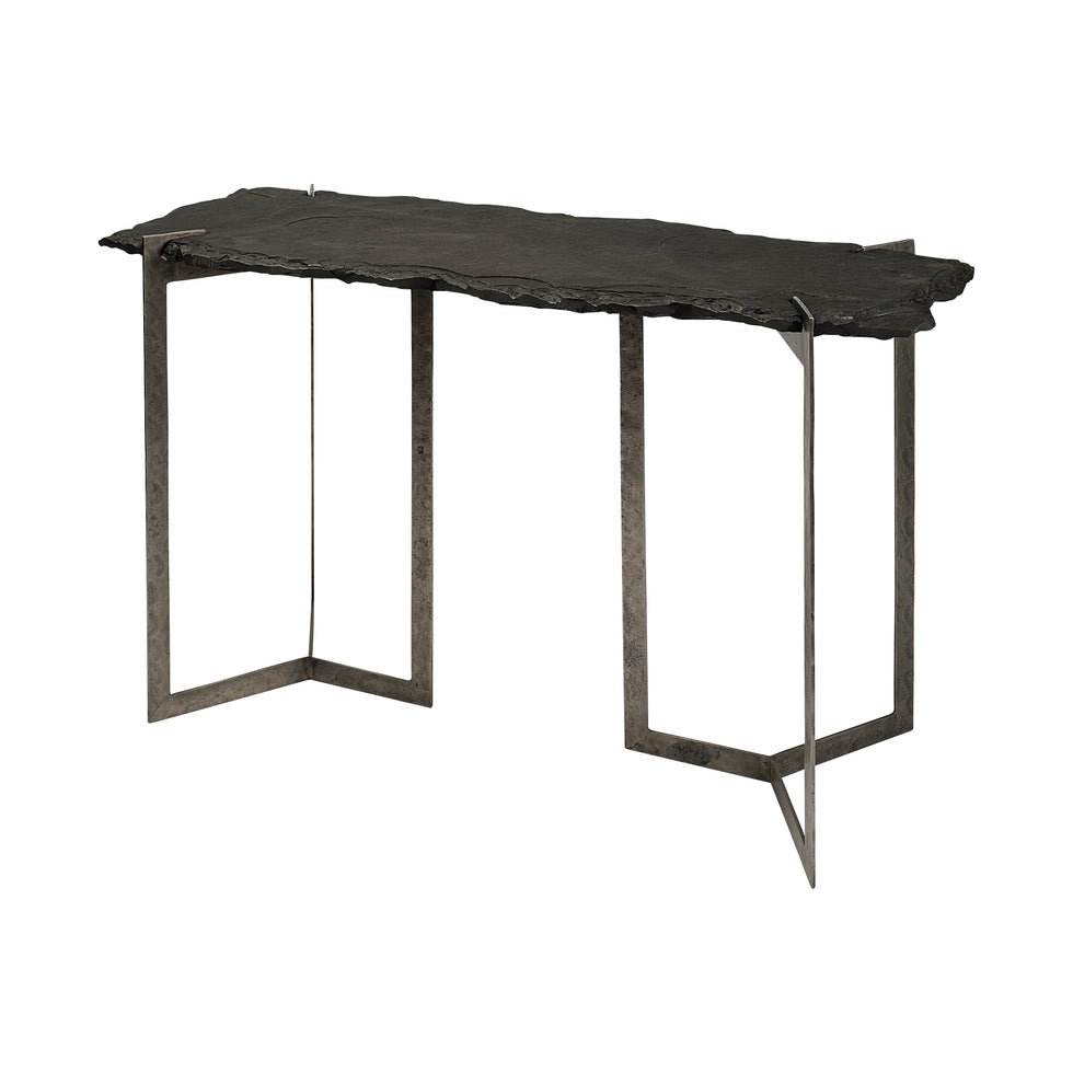 Mercana - Shale Console Table in Black, Iron