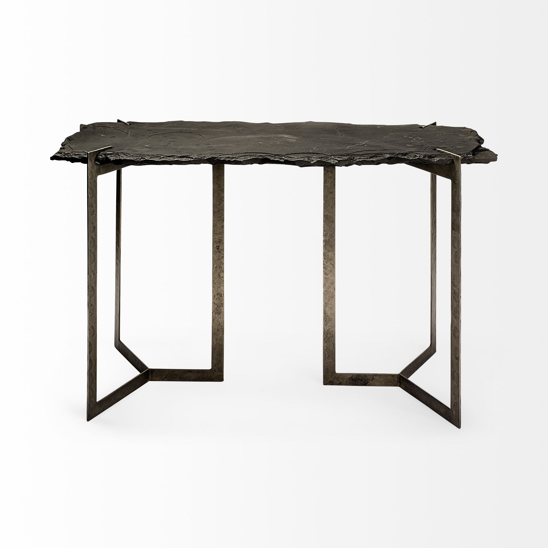 Mercana - Shale Console Table in Black, Iron
