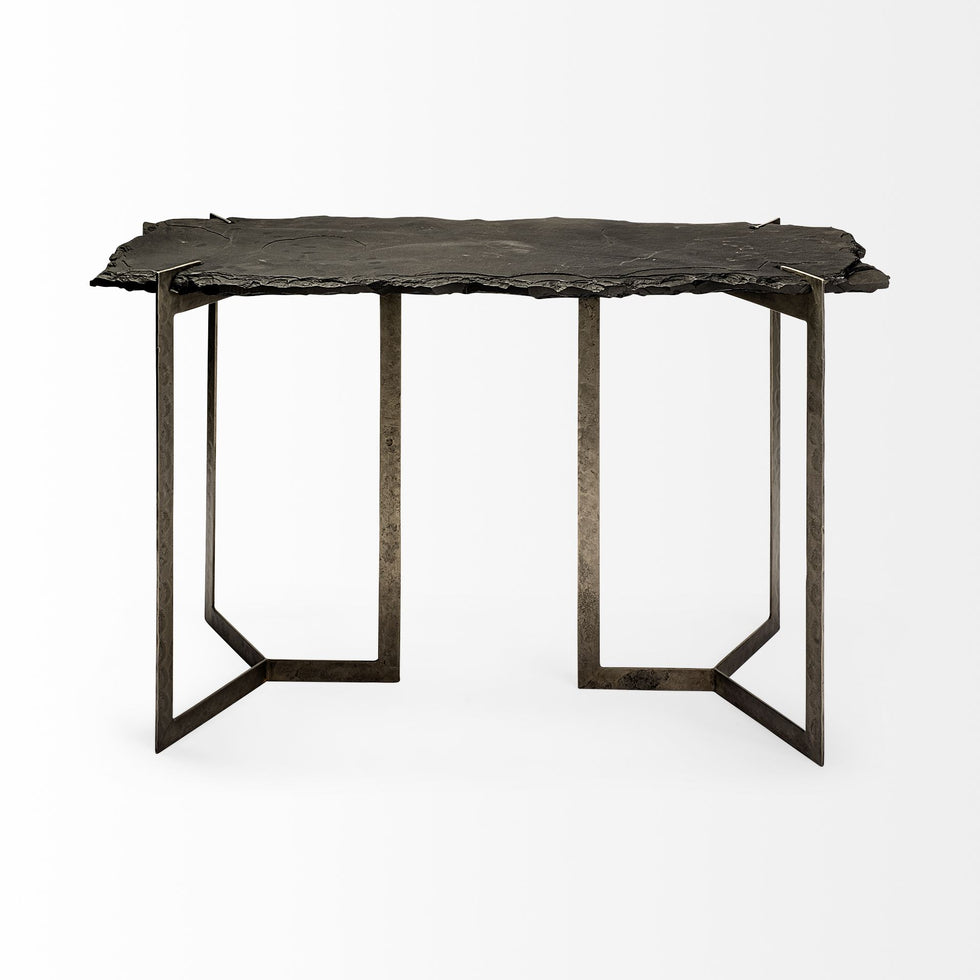 Mercana - Shale Console Table in Black, Iron