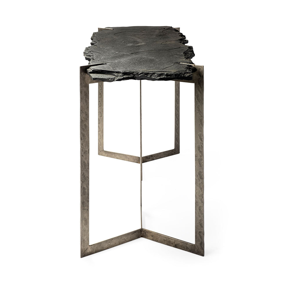 Mercana - Shale Console Table in Black, Iron