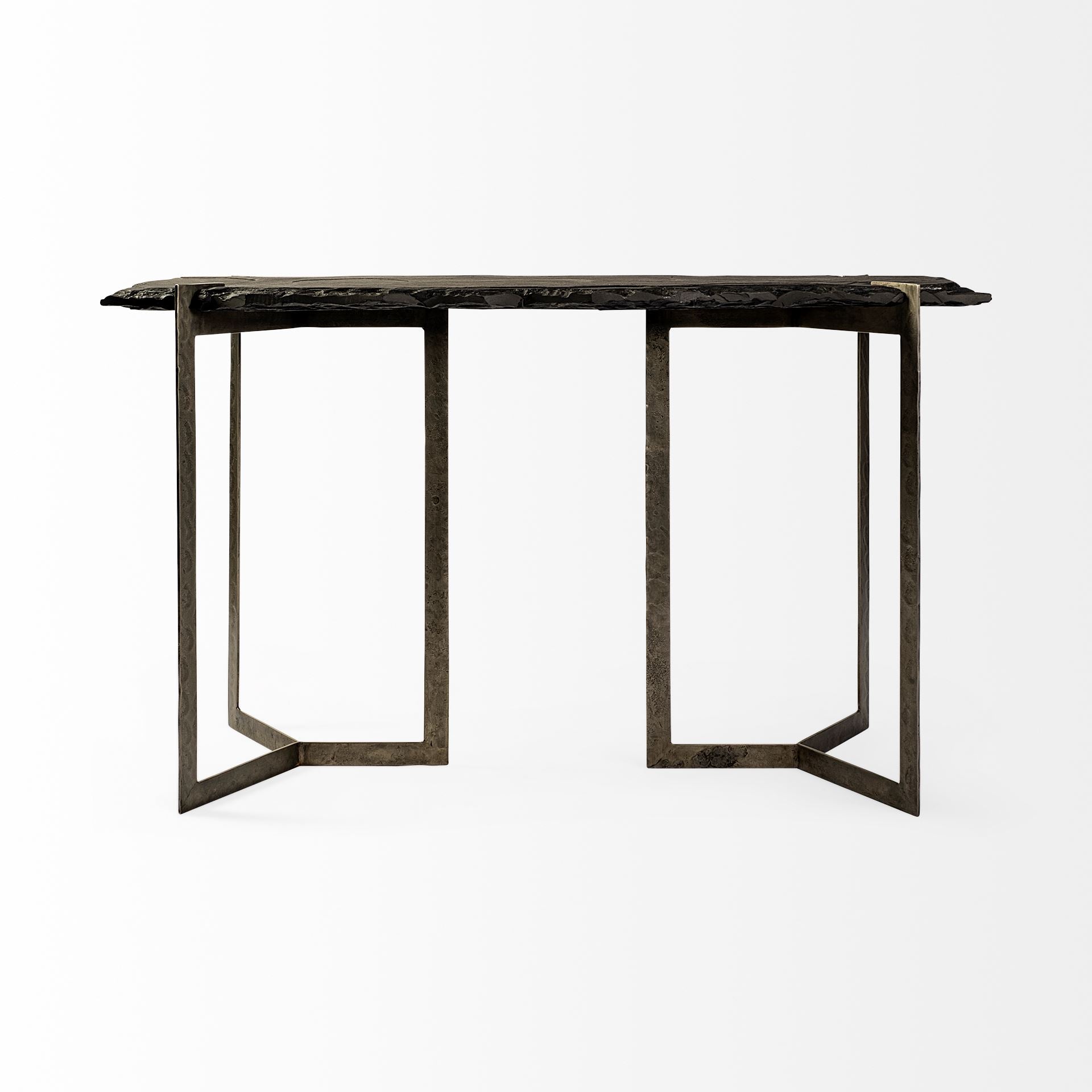 Mercana - Shale Console Table in Black, Iron