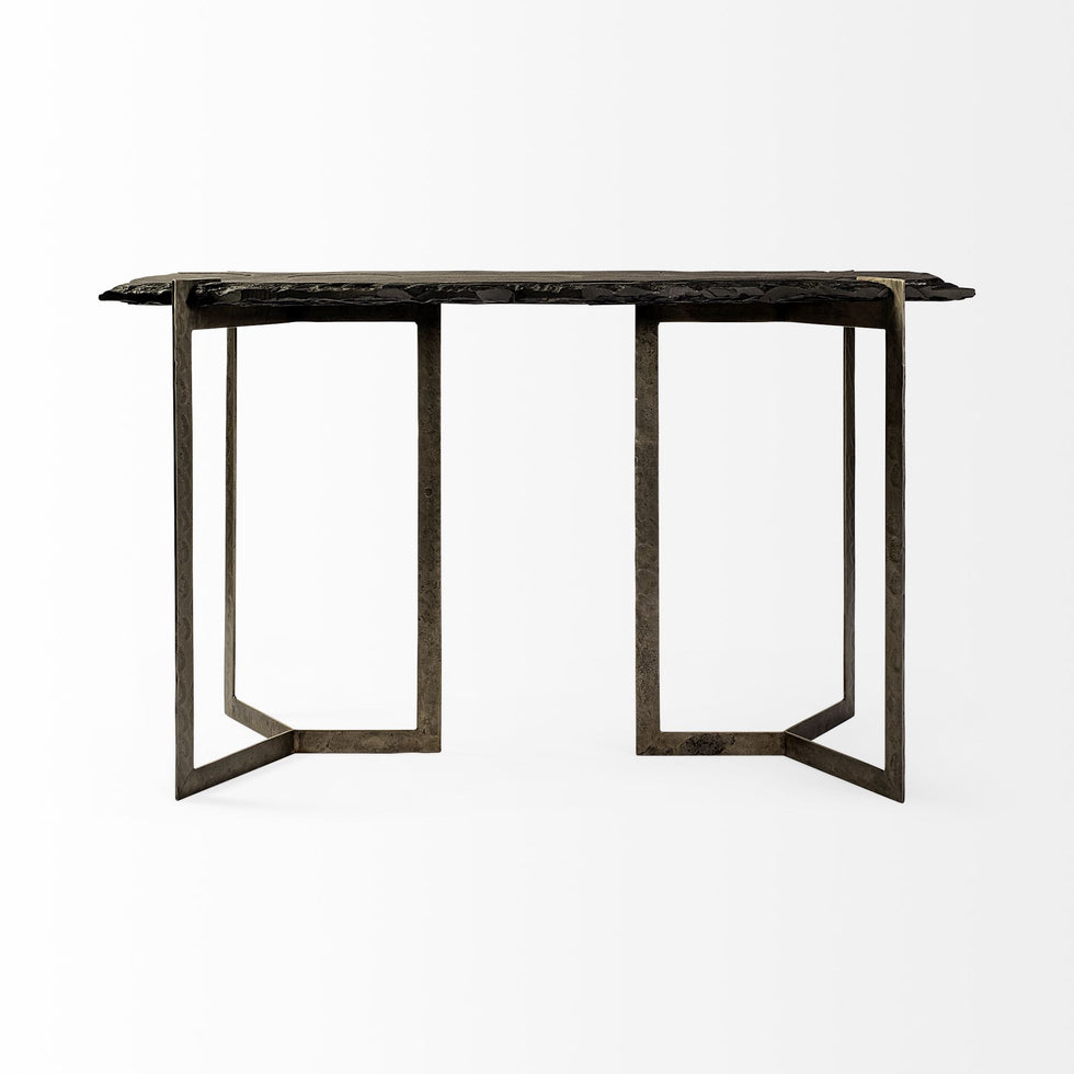 Mercana - Shale Console Table in Black, Iron