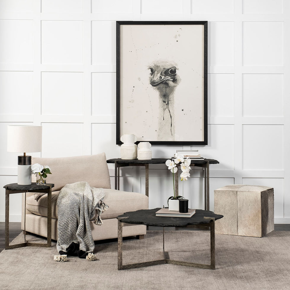 Mercana - Shale Console Table in Black, Iron