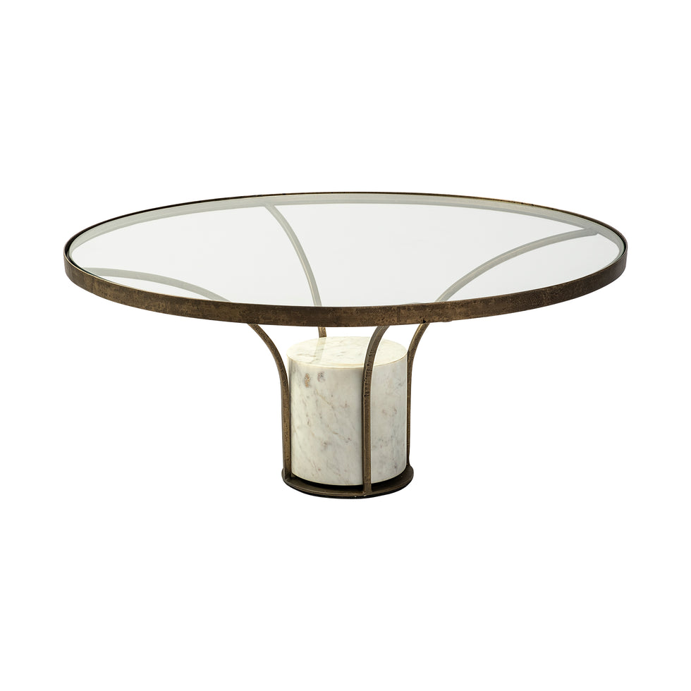 Mercana - Jacinta Coffee Table in Gold/White, Glass