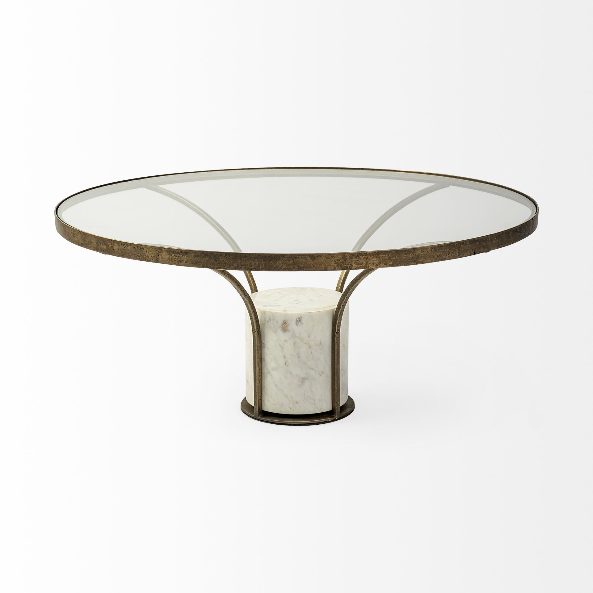Mercana - Jacinta Coffee Table in Gold/White, Glass